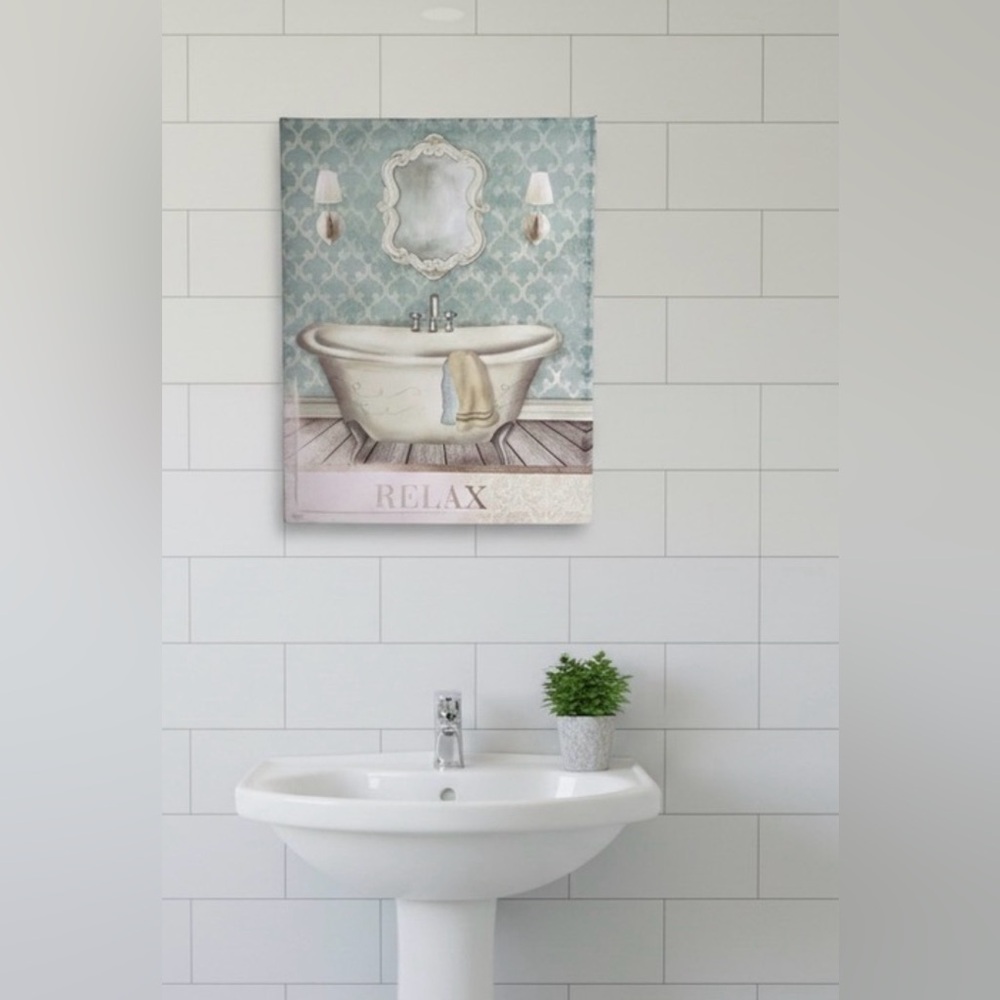 Relax Home Bath Canvas Art
